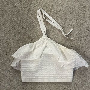 Zara white eyelet top